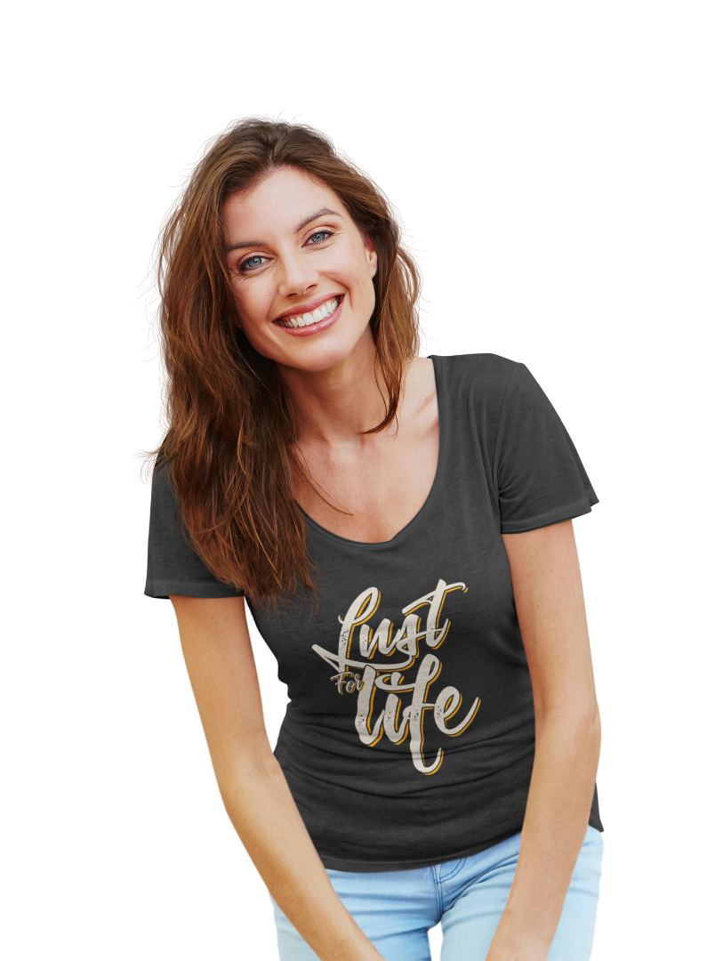 Tante Observeer schandaal Lust For Life retro T-shirt donkergrijs | Dames - Cadeaus & Merchandise -  lflshop.nl